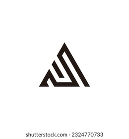 Letter M and u triangle geometric symbol simple logo vector