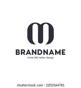 Plantilla de diseño de logotipo vectorial de letra M y U.