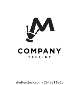 Letra M Vector de icono de logotipo de boquilla inferior