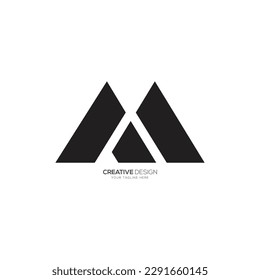 Letter A M or M A unique shape modern monogram elegant logo