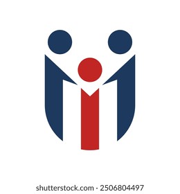 letter M as unity logo , simple and clean