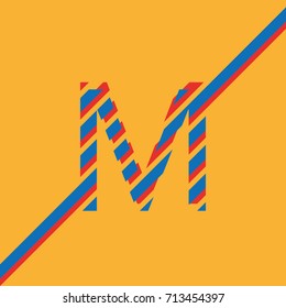 letter M uppercase vector from lines