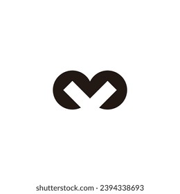 Letter m and v geometric symbol simple logo vector