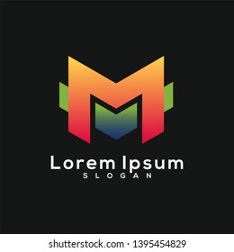 letter m v logo design