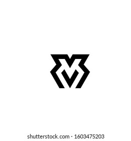 letter M V logo design vector template sign icon