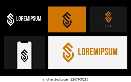 Letter M V logo design. creative minimal monochrome monogram symbol. Universal elegant vector emblem. Premium business logotype. Graphic alphabet symbol for corporate identity