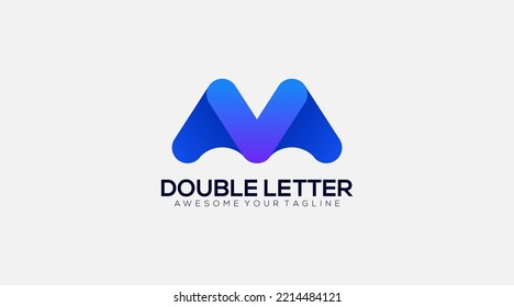 Letter M V logo with modern concept vector illustration