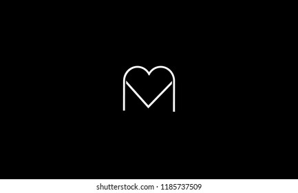 LETTER M AND V LOGO WITH NEGATIVE SPACE EFFECT FOR ILLUSTRATION OR LOGO DESIGN USE