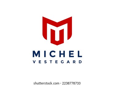 letra M, y logotipo V, adecuado para el símbolo inicial de la empresa.