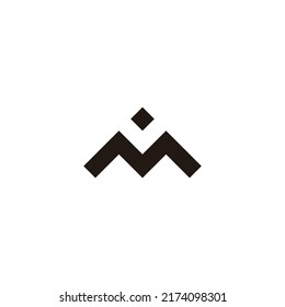 Letter M and v mountain geometric symbol simple logo vector