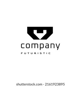 letter m v negative space
 flat logo design