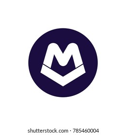 letter m v with opened book symbol logo vector
