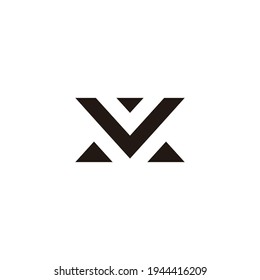 letter m v triangle geometric simple identity logo vector