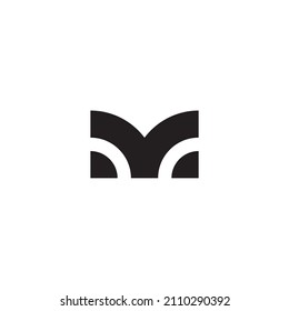 
letter M and V two diamonds simple symbol logo vector