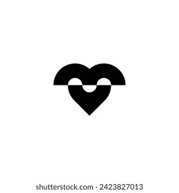 Letter M v unique geometric symbol simple logo vector