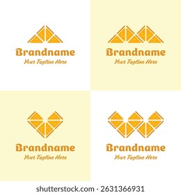 Letter A M V W Orange Logo, symbolizing freshness, fun, and creativity