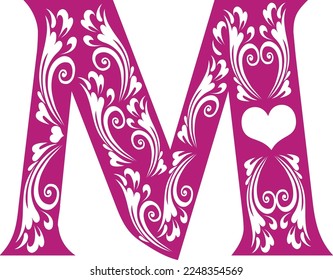 Letter M, Valentine Alphabet Monogram
Sublimation vector design file, for mug, t-shirt, vase, pillow case. etc