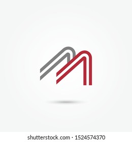 Letter M vector abstract logo template. Alphabet Icon vector Illustration