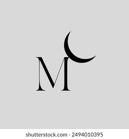 letter M vector design with Sign on grey background | English Alphabets for kids