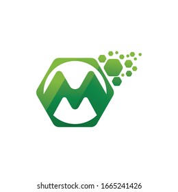 Buchstaben-M-Vektorsymbole wie Logos-Design
