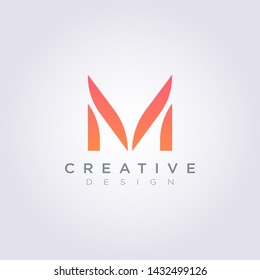 Letter M Vector Illustration Design Clipart Symbol Logo Template.