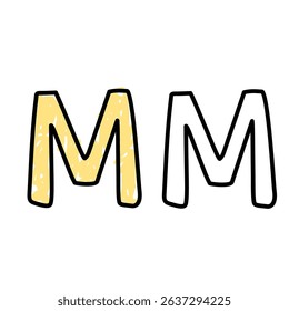 letter M vector illustration suitable for coloring pages, education, kids content