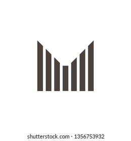 Letter M vector line logo design. Creative minimalism logotype icon symbol.