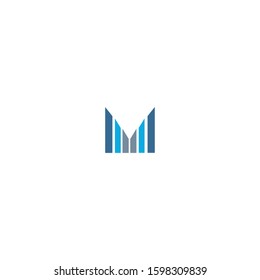 Letter M vector line logo design