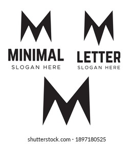 Logo de la línea vector de la letra M. Logotipo M de minimalismo