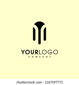 Letter M vector logo design. Creative minimalism logotype icon 