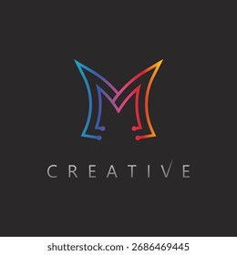 letter M vector logo design symbol icon for creative professional branding