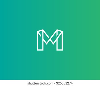 The letter M vector logo in a simple modern style.