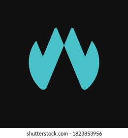 letter M vector logo template on black background