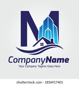 Letter M vector logo template, Colorful Letter M logo, Real Estate, Building and Construction Logo Design Template Vector Icon