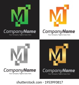 Plantilla para el logotipo del vector de la letra M, logotipo de la letra colorida M, logotipo de la empresa financiera, icono de la plantilla de diseño de los asesores del instituto financiero