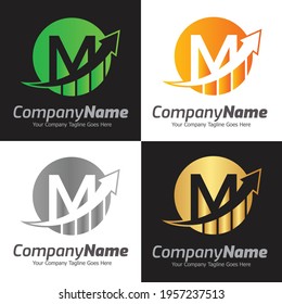 Letter M vector logo template, Colorful Letter M logo, Financial Company Logo, Financial Institute Advisors Logo Design Template Vector Icon