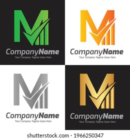 Letter M vector logo template, Colorful Letter M logo, Financial Company Logo, Financial Institute Advisors Logo Design Template Vector Icon