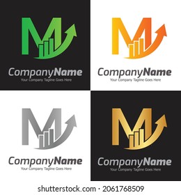 Buchstabe M, Vorlage für das Vektorlogo, Logo für farbige Buchstaben M, Logo für Finanzunternehmen, Empfehlungen für Finanzinstitute Logo-Design-Vorlage Vektorsymbol