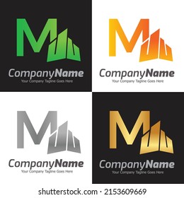 Letter M vector logo template, Colorful Letter M logo, Real Estate, Building and Construction Logo Design Template Vector Icon