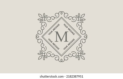 Plantilla del logotipo del vector de la letra M (signo, símbolo, emblema, ornamento, monograma)