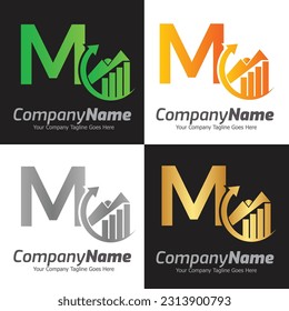 Letter M vector logo template, Colorful Letter M logo, Financial Company Logo, Financial Institute Advisors Logo Design Template Vector Icon