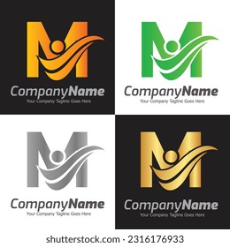Letter M vector logo template, Colorful Letter M logo, Financial Company Logo, Financial Institute Advisors Logo Design Template Vector Icon