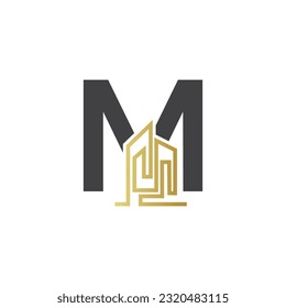 Letter M vector logo template, Colorful Letter M logo, Real Estate, Building and Construction Logo Design Template Vector Icon