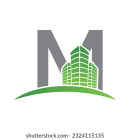 Letter M vector logo template, Colorful Letter M logo, Real Estate, Building and Construction Logo Design Template Vector Icon