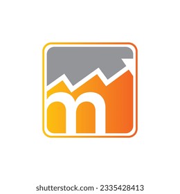Plantilla para el logotipo del vector de la letra M, logotipo de la letra colorida M, logotipo de la empresa financiera, icono de la plantilla de diseño de los asesores del instituto financiero