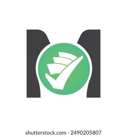 Plantilla del logotipo del Vector de la letra M, logotipo colorido de la letra M, logotipo de la compañía financiera, icono del Vector de la Plantilla del diseño del logotipo de los asesores del instituto financiero