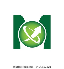 Plantilla del logotipo del Vector de la letra M, logotipo colorido de la letra M, logotipo de la compañía financiera, icono del Vector de la Plantilla del diseño del logotipo de los asesores del instituto financiero