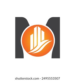 Letter M vector logo template, Colorful Letter M logo, Real Estate, Building and Construction Logo Design Template Vector Icon