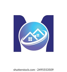 Letter M vector logo template, Colorful Letter M logo, Real Estate, Building and Construction Logo Design Template Vector Icon