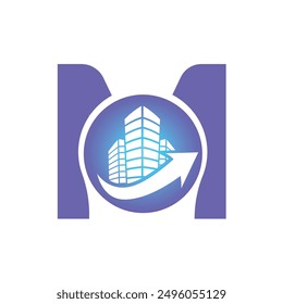 Letter M vector logo template, Colorful Letter M logo, Real Estate, Building and Construction Logo Design Template Vector Icon